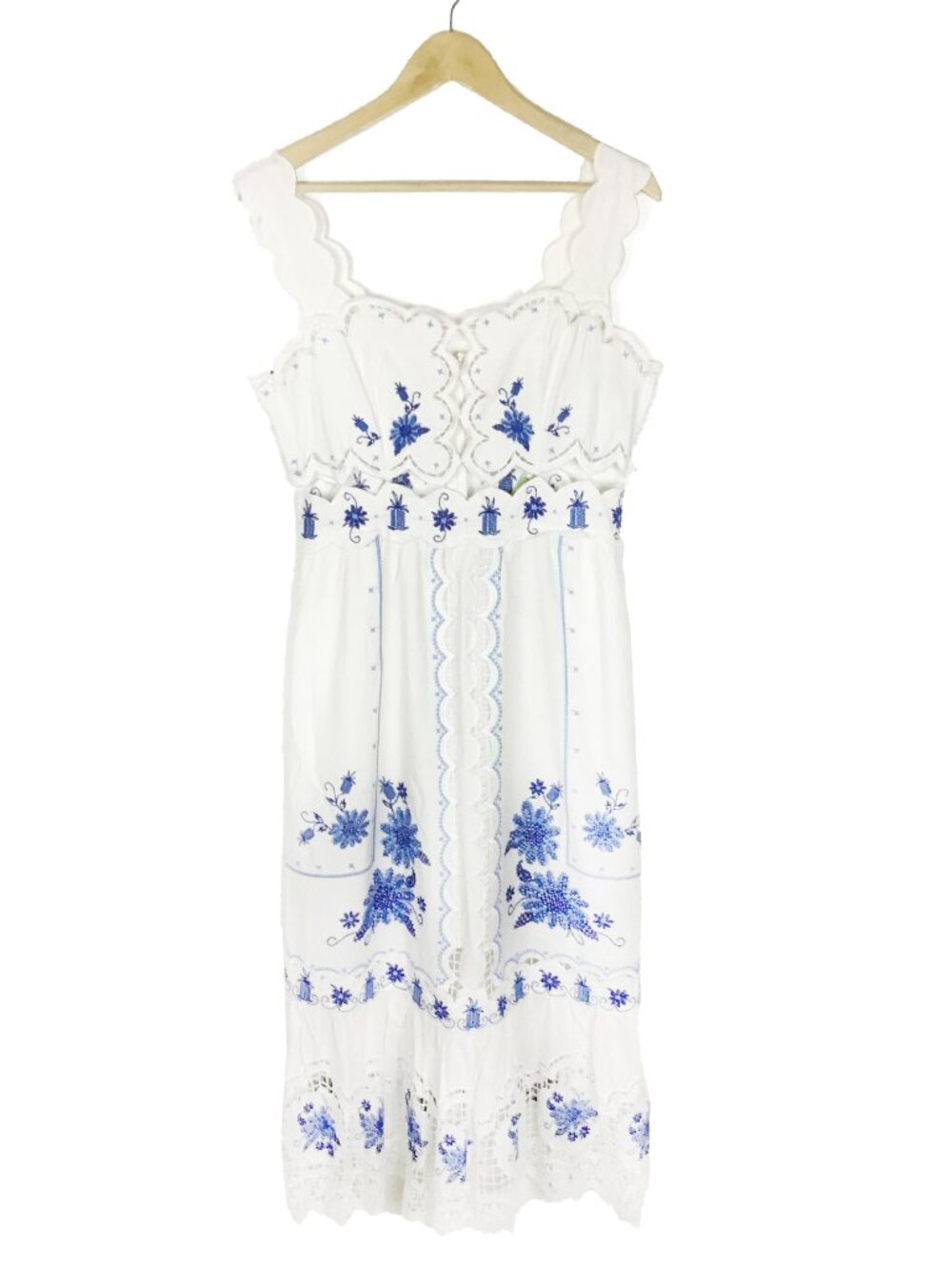Farm Rio Embroidered Linen-Blend Midi Dress - Picture 6 of 16